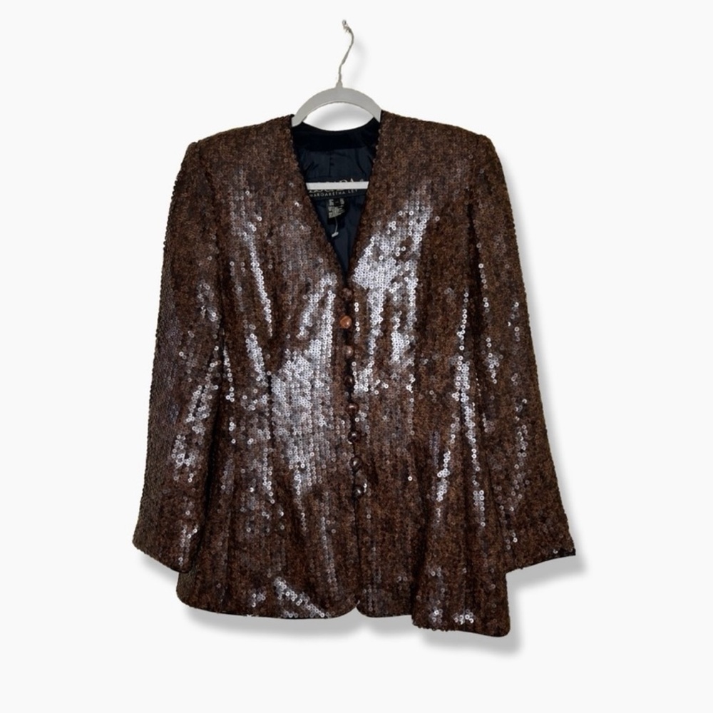ESCADA MARGARETHA LEY Jacket size 44 Fully Sequined GUC